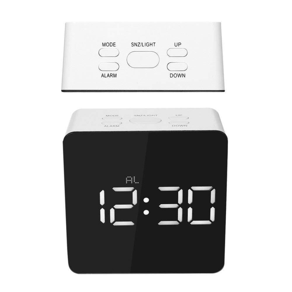 Multifunctional Mirror Digital Clock LED Mirror Clock Makeup Mirror Alarm Clock Electronic Alarm Clock